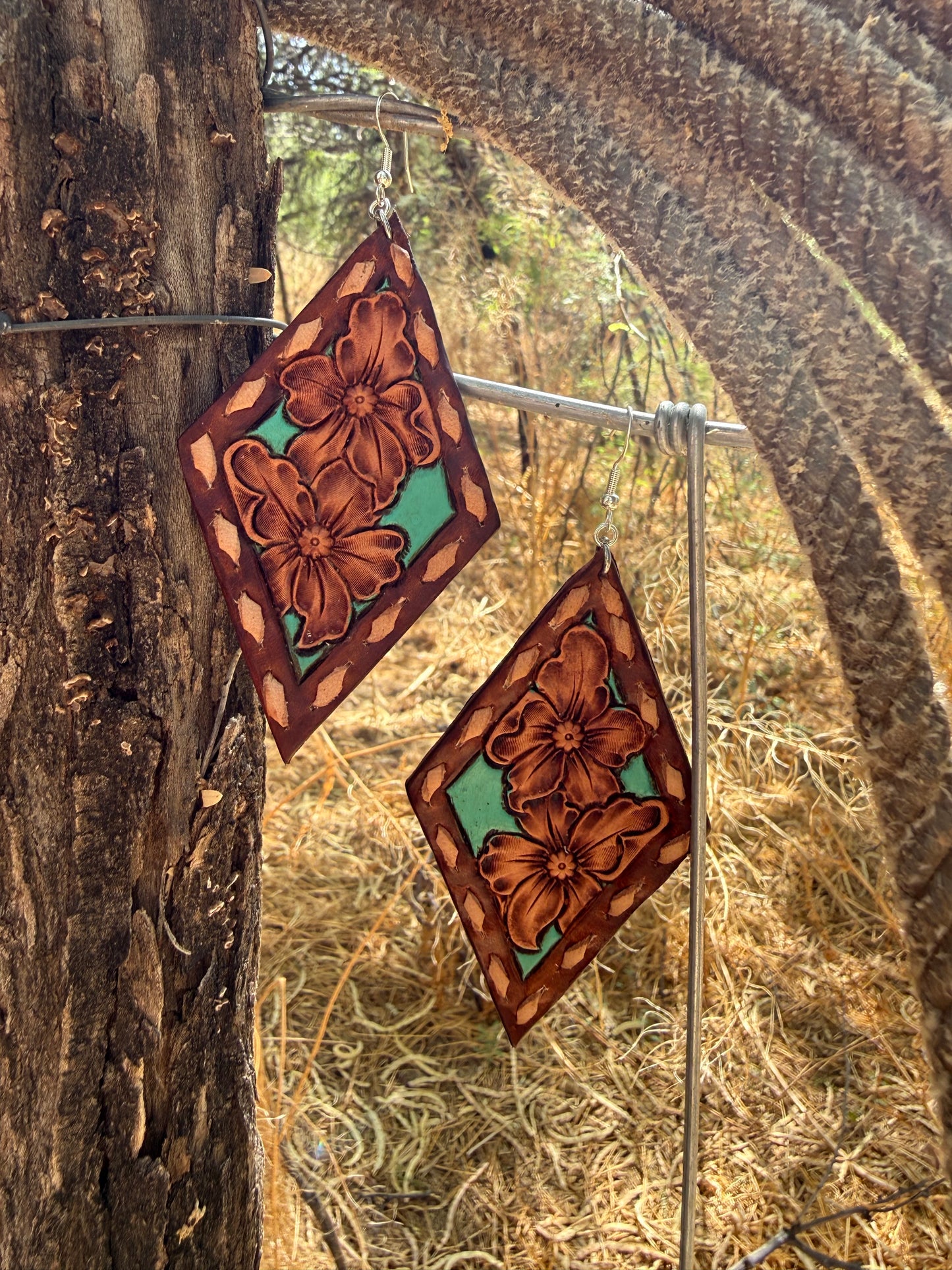 Tooled Flower Earrings (Large)
