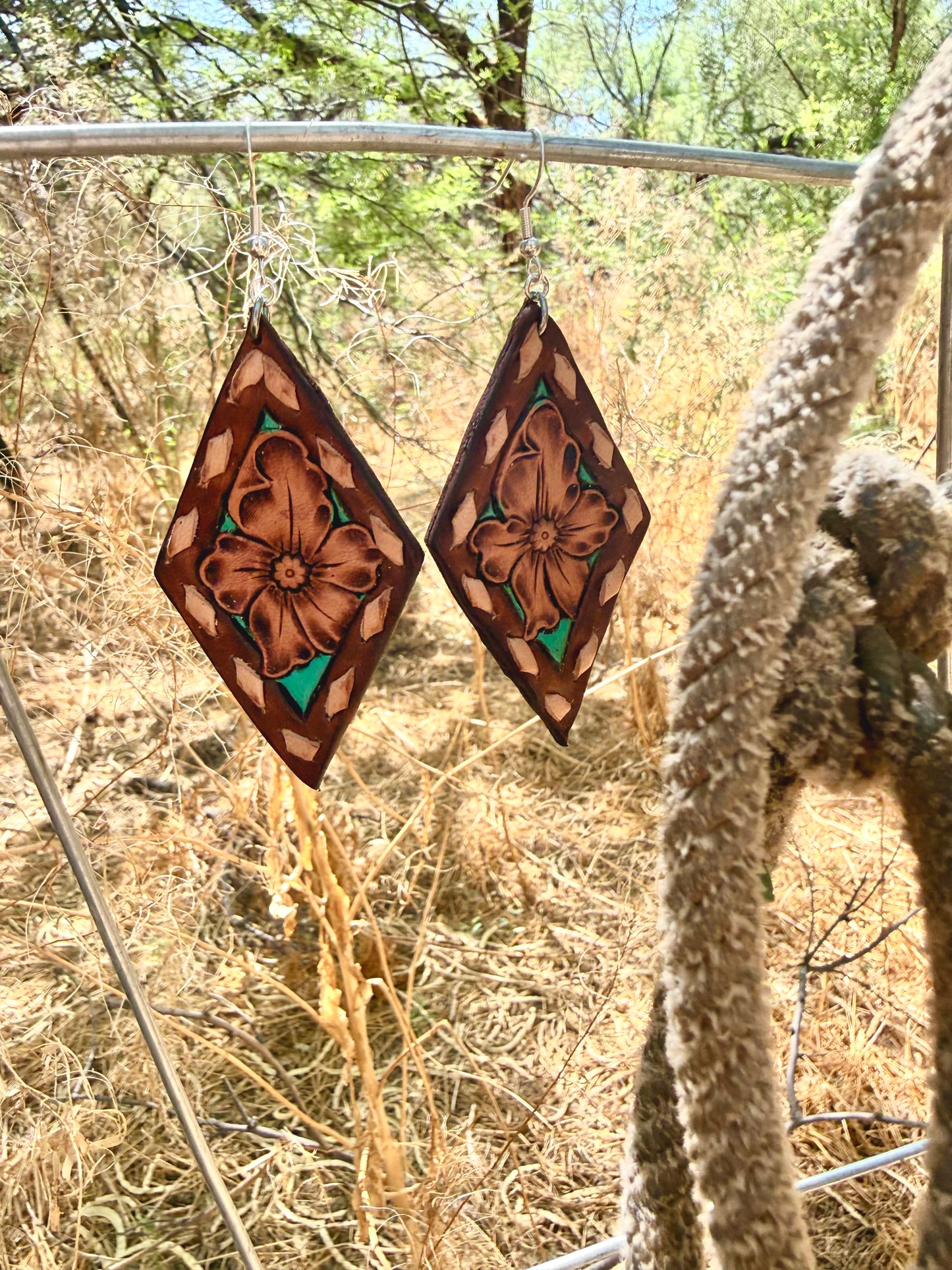 Tooled Flower Earrings (medium)