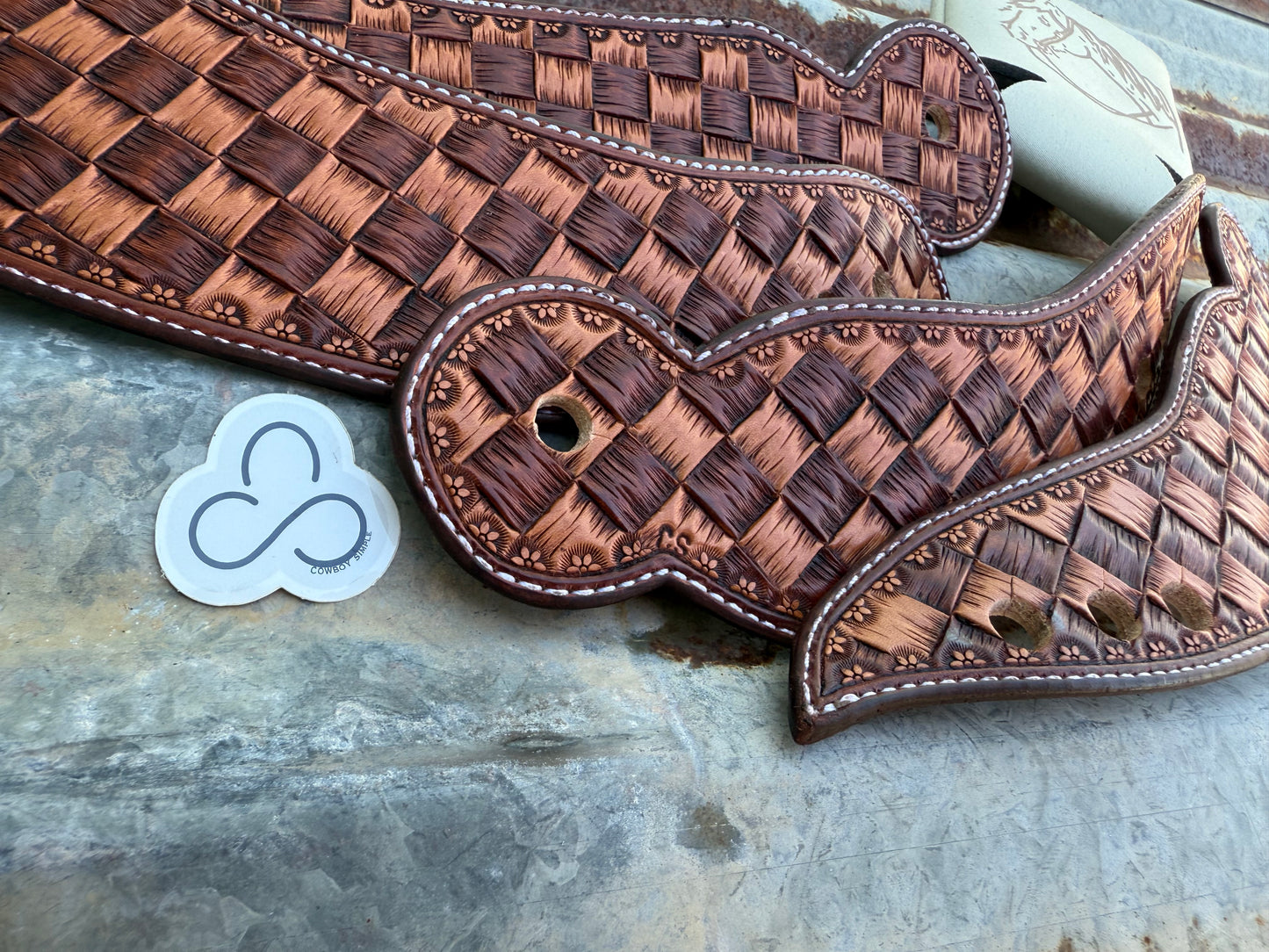 Basket Weave Dove Wing Spur Straps