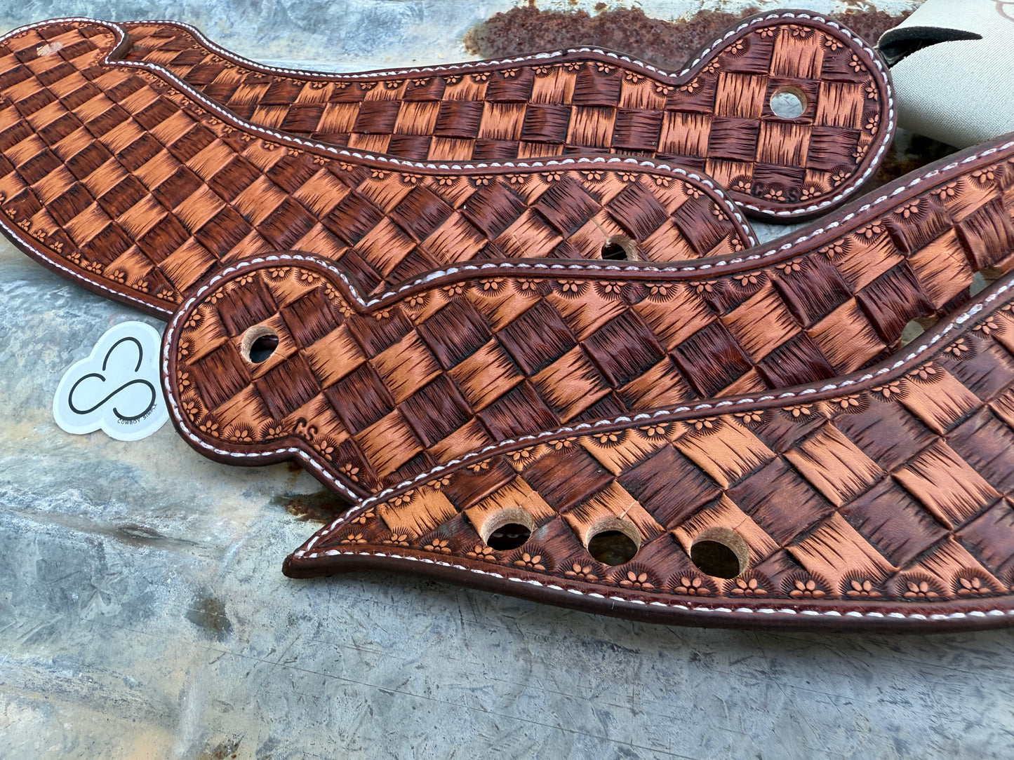 Basket Weave Dove Wing Spur Straps