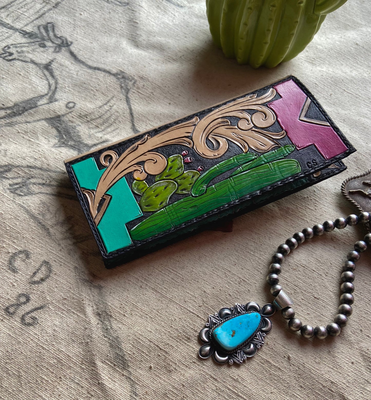 Neon Desert Long Wallet