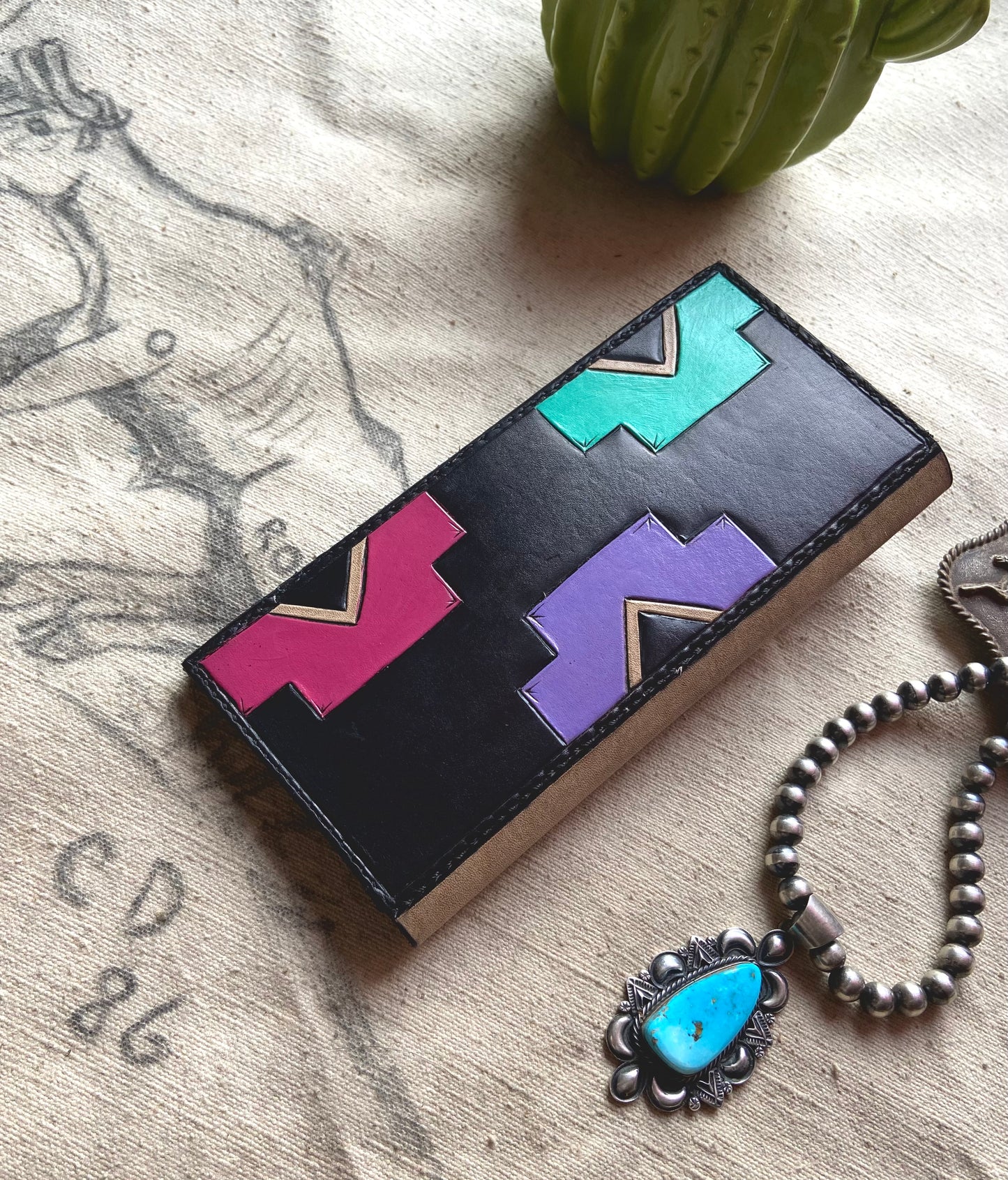 Neon Desert Long Wallet