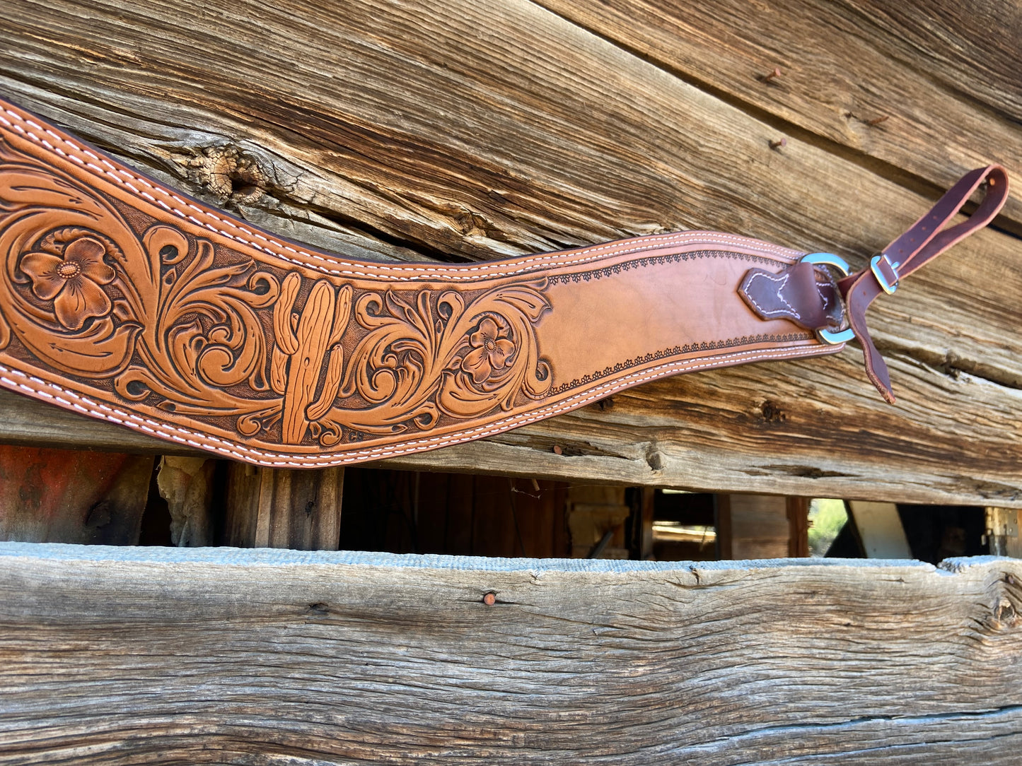 Tooled Saguaro Breast Collar