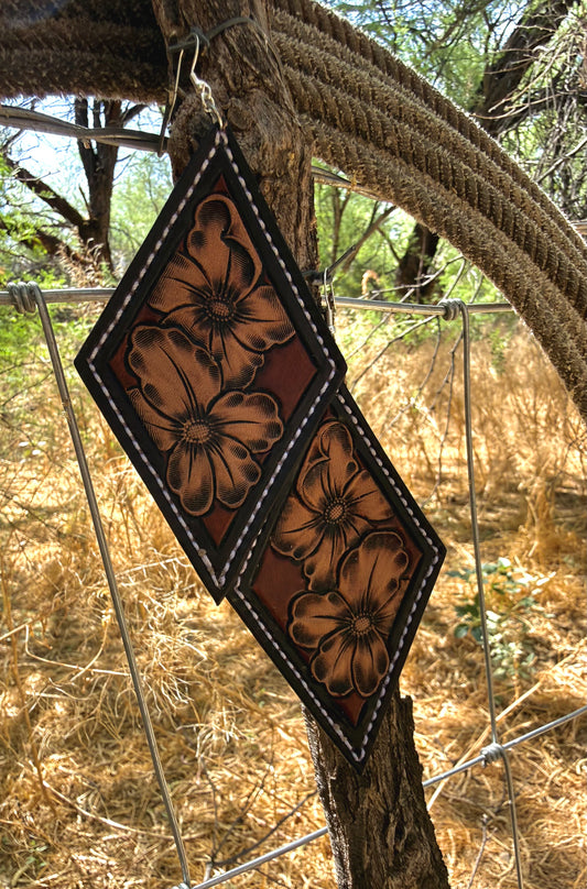 Tooled Flower Earrings XL